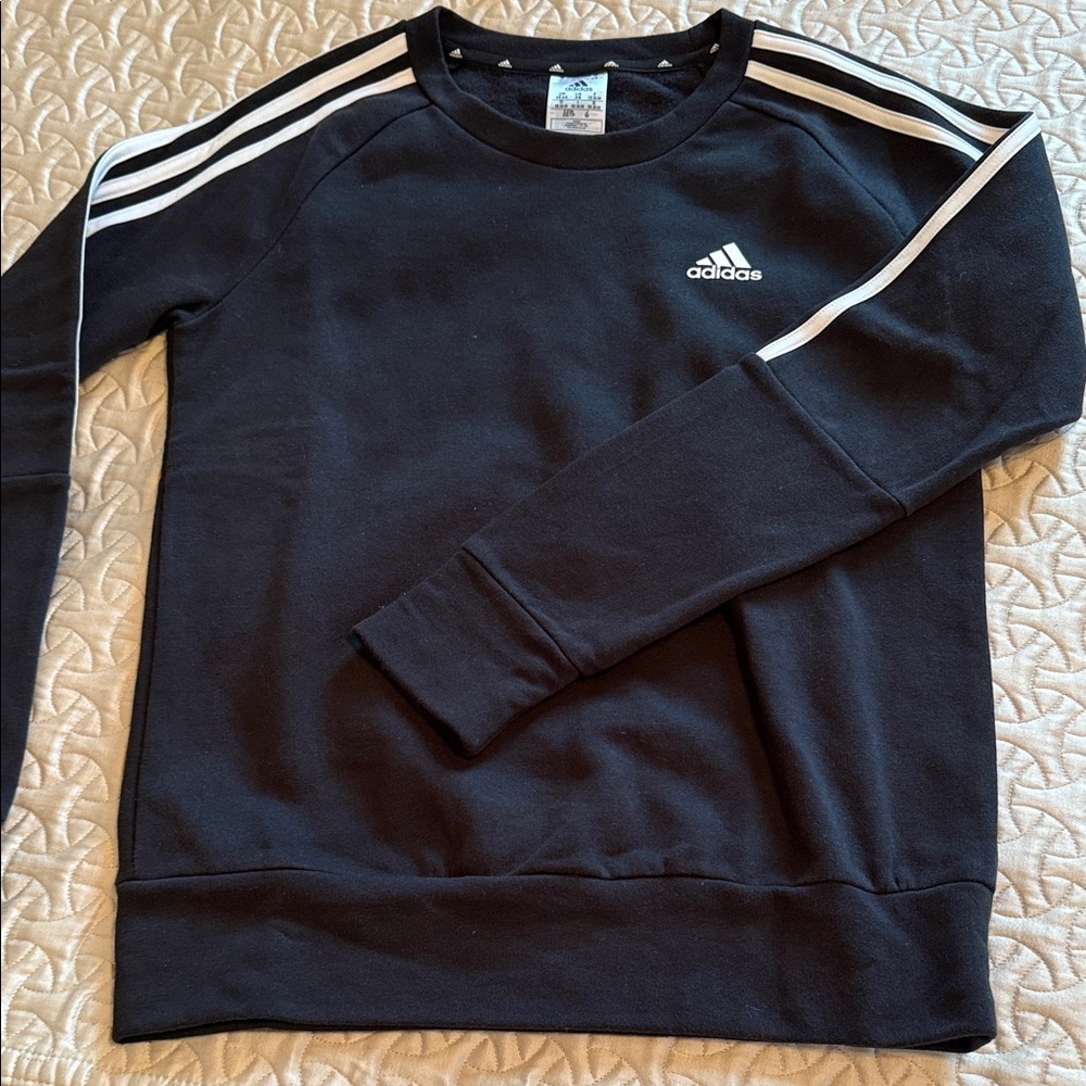 Adidas Unisex Black Crewneck Sweater